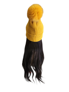 18" Straight Human Hair Wig Hat